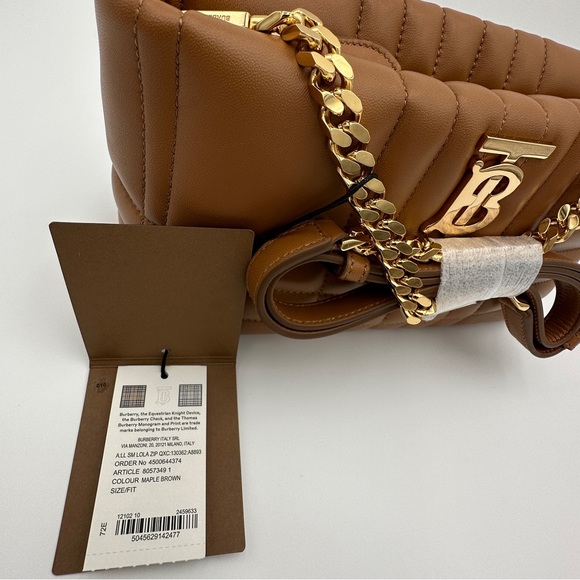 BURBERRY - LOLA SMALL QUILTED CROSSBODY BAG MAPLE BROWN - Picture 8 of 16